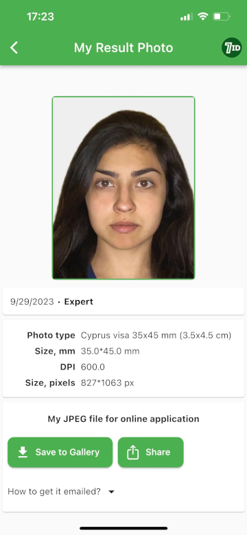 7ID-app: Kypros Visa Photo Background Editor