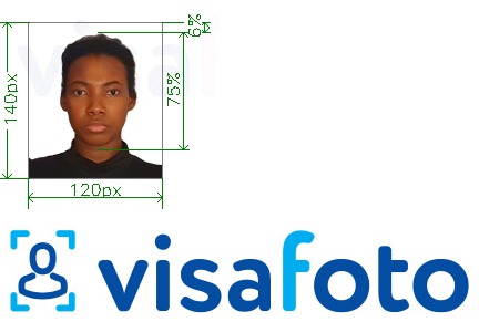 ფოტოს მაგალითი ნიგერიის პასპორტი 120x140 პიქსელი -სთვის ზუსტი ზომის სპეციფიკაციით